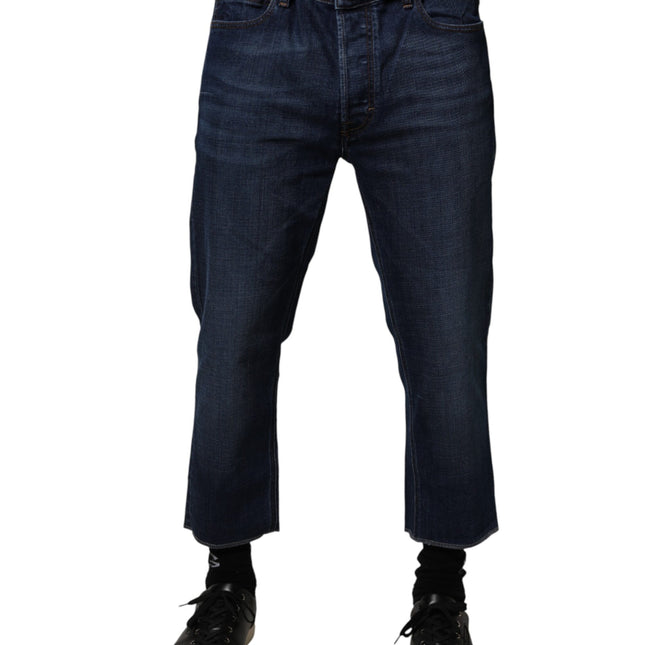 Vivienne Westwood Blue Mid Waist Cotton Men Cropped Denim Jeans