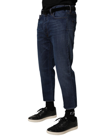 Vivienne Westwood Blue Mid Waist Cotton Men Cropped Denim Jeans