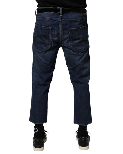 Vivienne Westwood Blue Mid Waist Cotton Men Cropped Denim Jeans