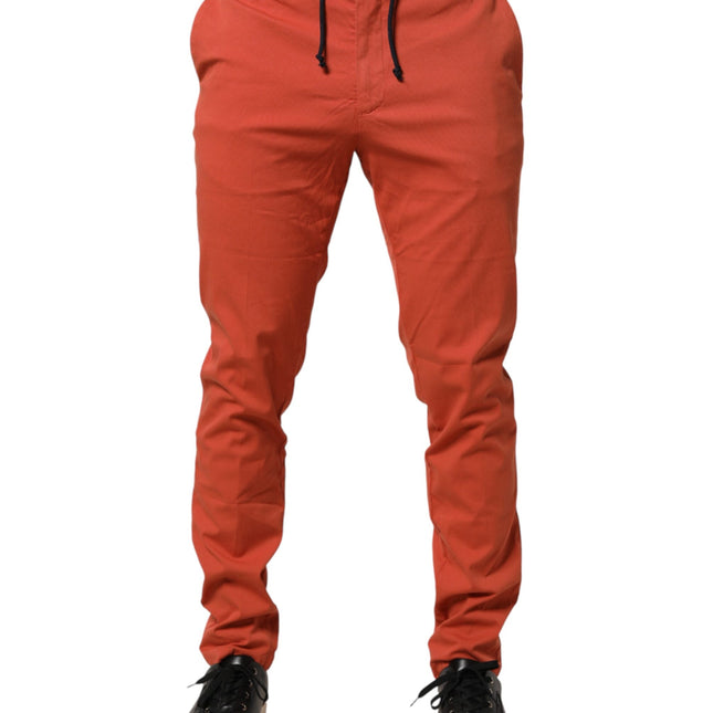 Domenico Tagliente Orange Skinny Fit Men Chino Trouser Pants