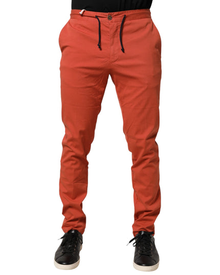 Domenico Tagliente Orange Skinny Fit Men Chino Trouser Pants