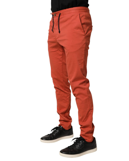 Domenico Tagliente Orange Skinny Fit Men Chino Trouser Pants