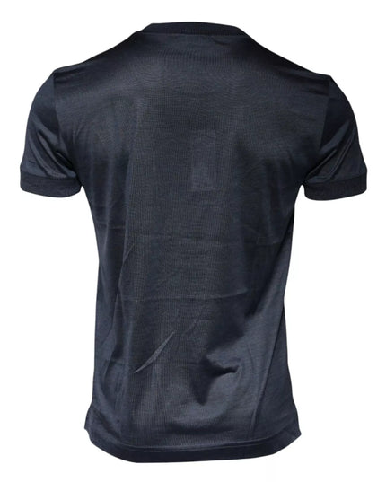 Dolce & Gabbana Blue Silk Crew Neck Short Sleeves Men T-shirt