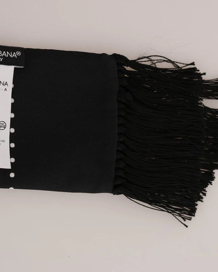 Dolce & Gabbana White Cotton Black Silk Scarf Top T-shirt