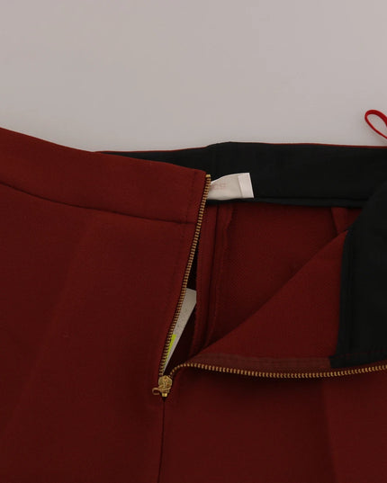 Jucca Red High Waist Cropped Flared Dress Formal Trouser Pants