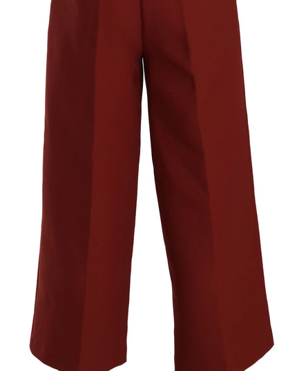 Jucca Red High Waist Cropped Flared Dress Formal Trouser Pants