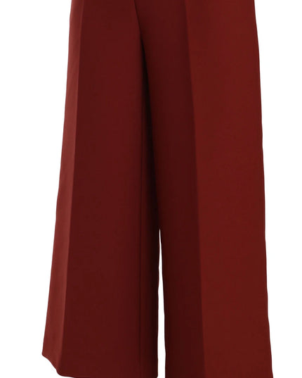 Jucca Red High Waist Cropped Flared Dress Formal Trouser Pants