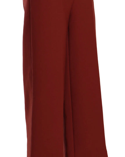 Jucca Red High Waist Cropped Flared Dress Formal Trouser Pants