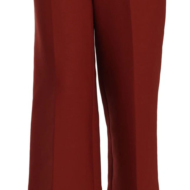 Jucca Red High Waist Cropped Flared Dress Formal Trouser Pants