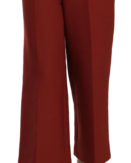 Jucca Red High Waist Cropped Flared Dress Formal Trouser Pants