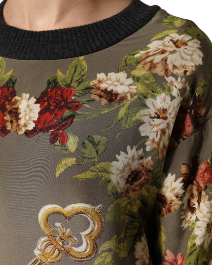 Dolce & Gabbana Enchanted Sicily Silk Crewneck Blouse Sweater