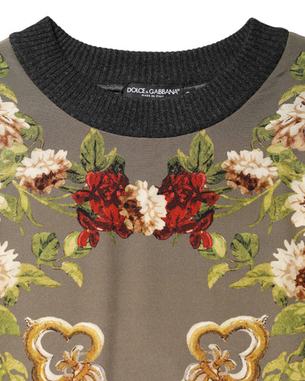 Dolce & Gabbana Enchanted Sicily Silk Crewneck Blouse Sweater