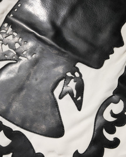 Dolce & Gabbana Cream Silk Silhouette Detail Short Sleeve Top