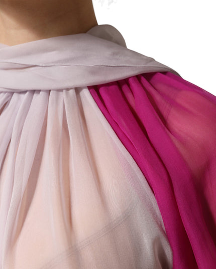 Dolce & Gabbana Multicolor Short Sleeves Silk Blouse Top