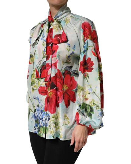 Dolce & Gabbana Multicolor Floral Long Sleeves Blouse Top