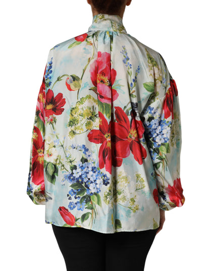 Dolce & Gabbana Multicolor Floral Long Sleeves Blouse Top