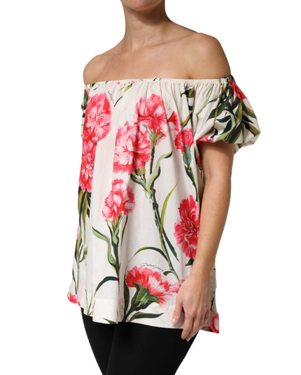 Dolce & Gabbana Multicolor Floral Off Shoulder Blouse Top