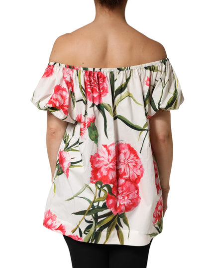 Dolce & Gabbana Multicolor Floral Off Shoulder Blouse Top