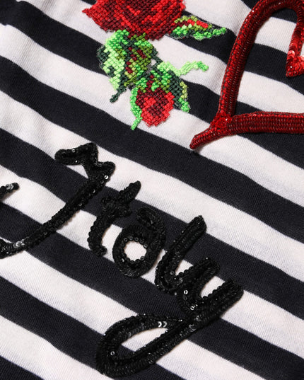 Dolce & Gabbana Black White Cashmere Silk Sleeveless Top