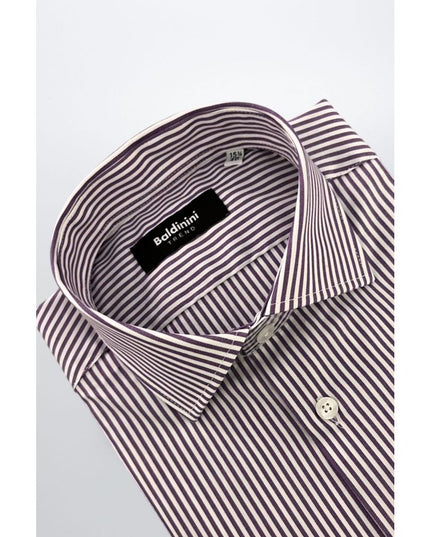 Baldinini Trend Purple Cotton Men Shirt