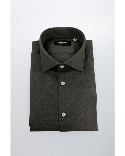 Baldinini Trend Gray Cotton Men Shirt