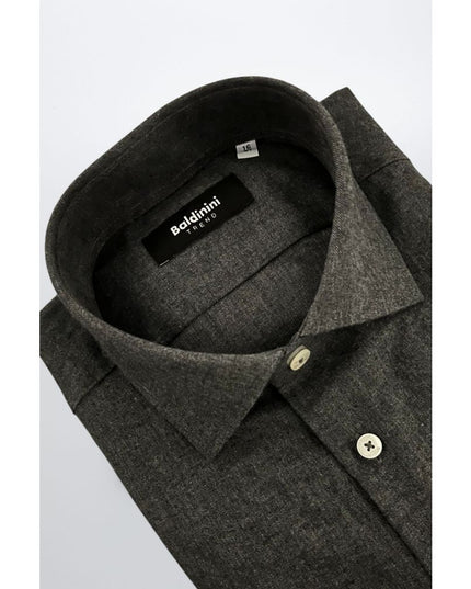 Baldinini Trend Gray Cotton Men Shirt