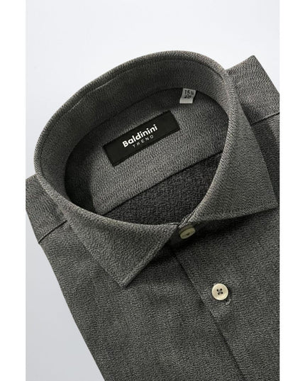 Baldinini Trend Gray Cotton Men Shirt