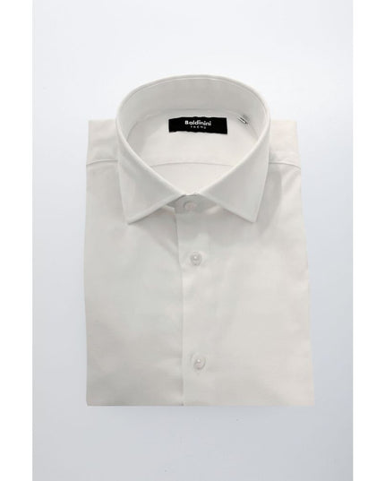 Baldinini Trend White Cotton Men's Shirt