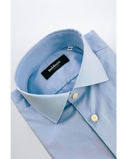 Baldinini Trend Light Blue Cotton Men Shirt