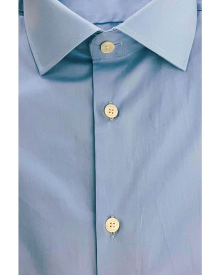Baldinini Trend Light Blue Cotton Men Shirt