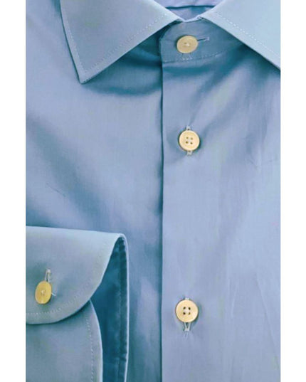Baldinini Trend Light Blue Cotton Men Shirt