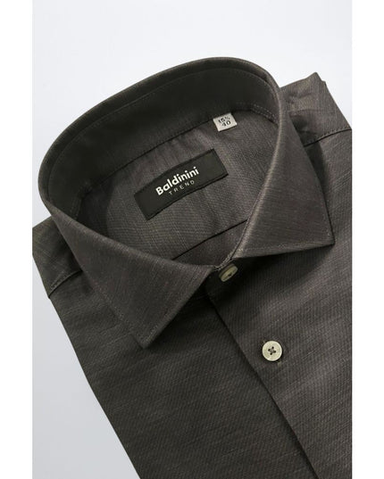 Baldinini Trend Gray Cotton Men Shirt