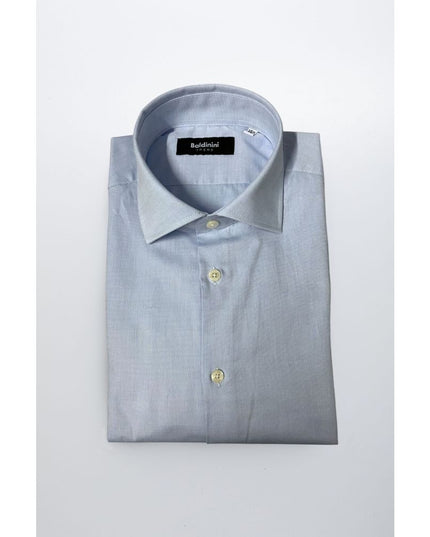 Baldinini Trend Light Blue Cotton Men Shirt