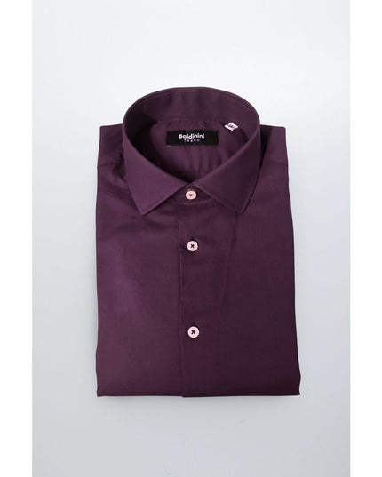 Baldinini Trend Purple Cotton Men Shirt