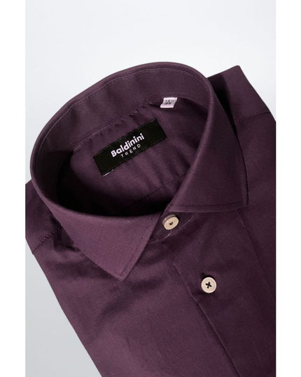 Baldinini Trend Purple Cotton Men Shirt