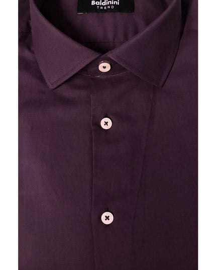 Baldinini Trend Purple Cotton Men Shirt
