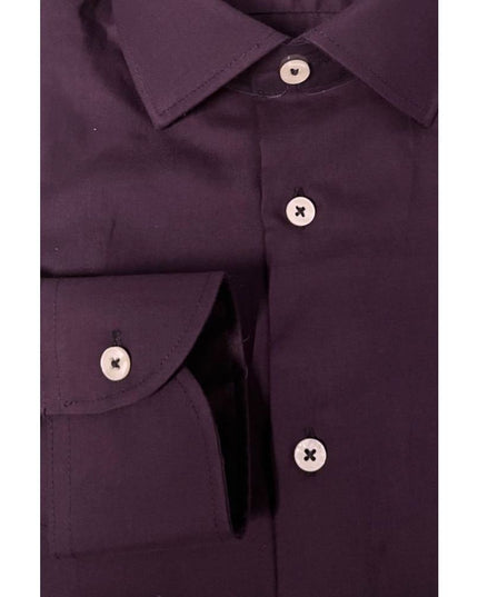 Baldinini Trend Purple Cotton Men Shirt
