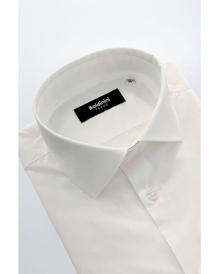 Baldinini Trend White Cotton Men Shirt