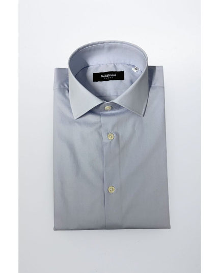 Baldinini Trend Light Blue Cotton Men Shirt