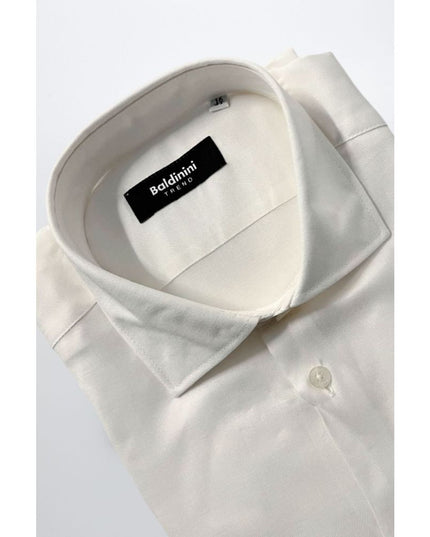 Baldinini Trend White Cotton Men's Shirt