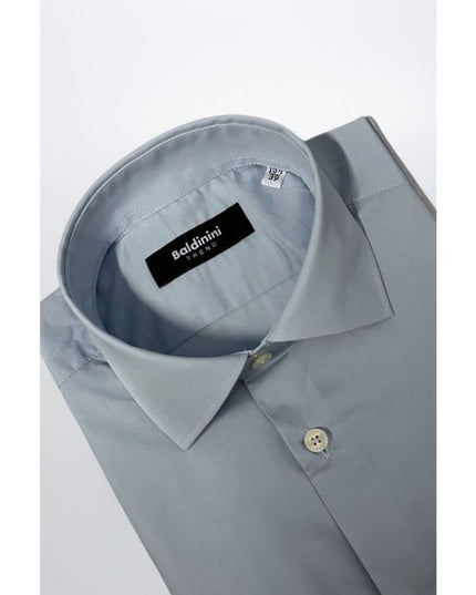 Baldinini Trend Light Blue Cotton Men Shirt