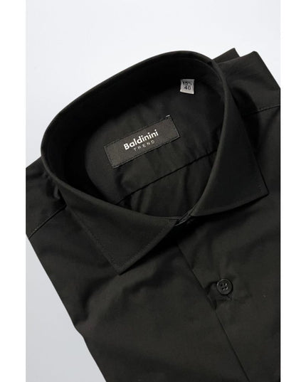 Baldinini Trend Black Cotton Men's Shirt