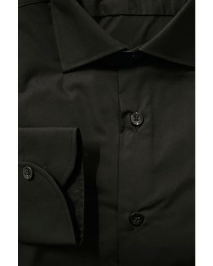 Baldinini Trend Black Cotton Men's Shirt
