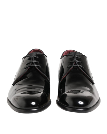 Dolce & Gabbana Black Calfskin Leather Derby Men Dress Shoes