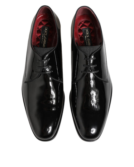 Dolce & Gabbana Black Calfskin Leather Derby Men Dress Shoes