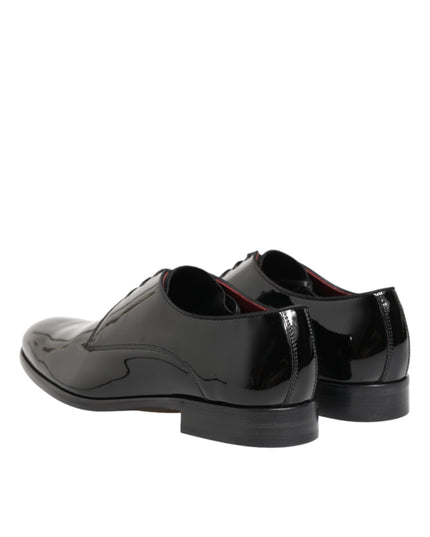 Dolce & Gabbana Black Calfskin Leather Derby Men Dress Shoes
