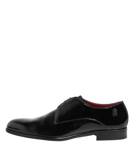 Dolce & Gabbana Black Calfskin Leather Derby Men Dress Shoes