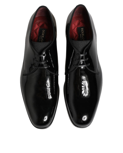 Dolce & Gabbana Black Calfskin Leather Derby Dress Shoes
