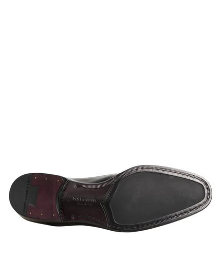 Dolce & Gabbana Black Calfskin Leather Derby Dress Shoes