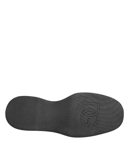 Dolce & Gabbana Black Calfskin Leather Men Derby Dress Shoes